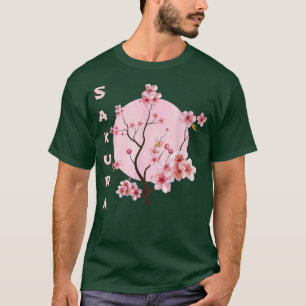 Vintage Sakura Cherry Blossom Moon Japanese Graphi T-Shirt