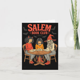 Vintage Salem Book Club Black Cat Bookish Spooky Card