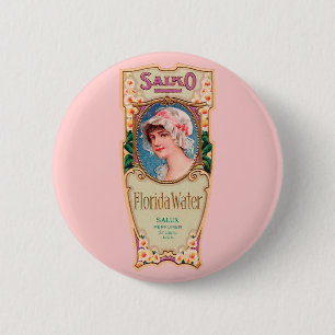 Vintage Salko Florida Water Perfume Label 2 Inch Round Button