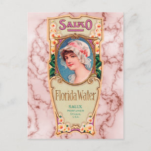 Vintage Salko Florida Water Perfume Label Postcard