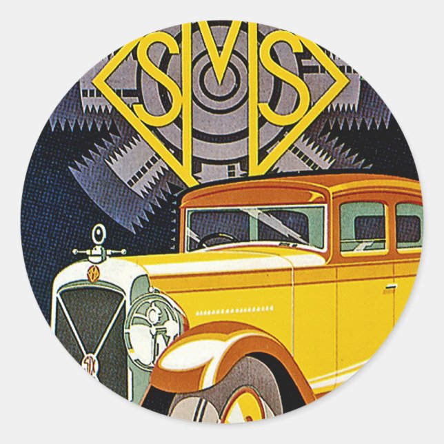 Vintage Salmson Automobile Ad Classic Round Sticker (Front)