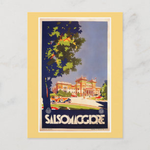 Vintage Salsomaggiore Italian travel poster Postcard