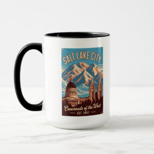 Vintage Salt Lake City Utah Retro Travel Poster  Mug