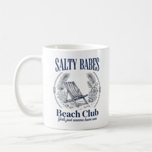 Vintage Salty Babes Beach Club Coffee Mug