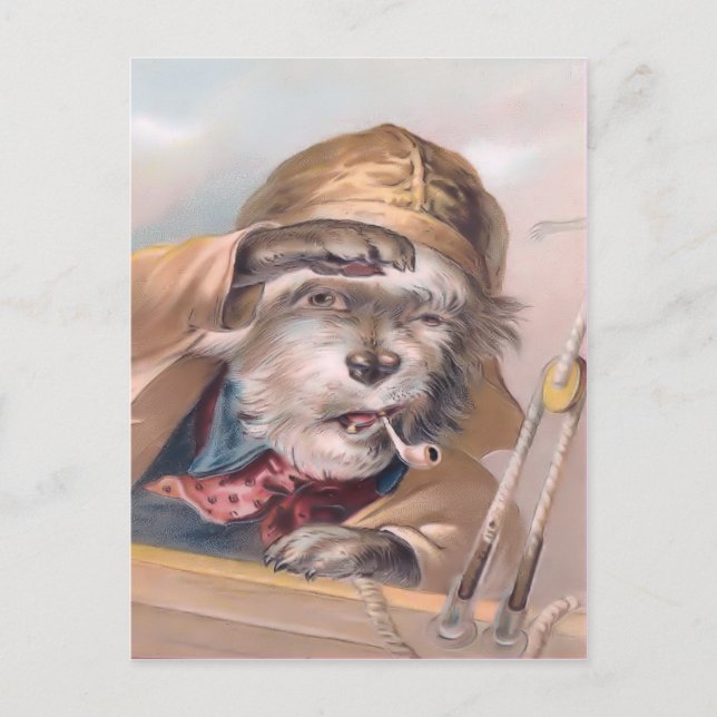 Vintage Salty Sea Dog Postcard (Front)
