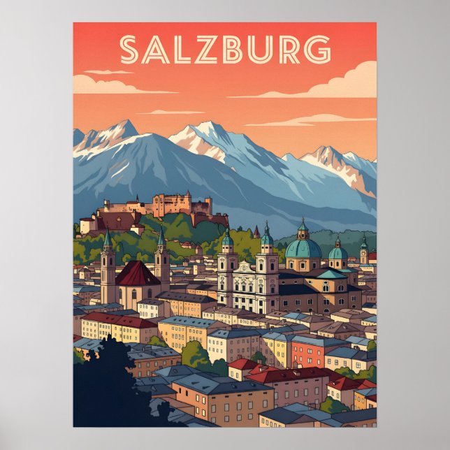 Vintage Salzburg Austria Poster (Front)