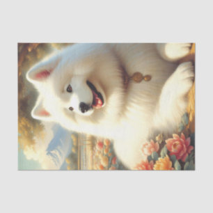 Vintage Samoyed Dog Painting Tissue Paper