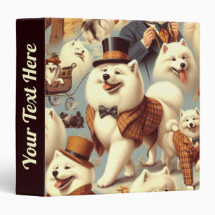 Vintage Samoyed Dog Seamless Painting Binder