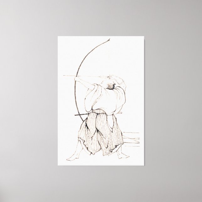 Vintage Samurai Archer Canvas Print (Front)