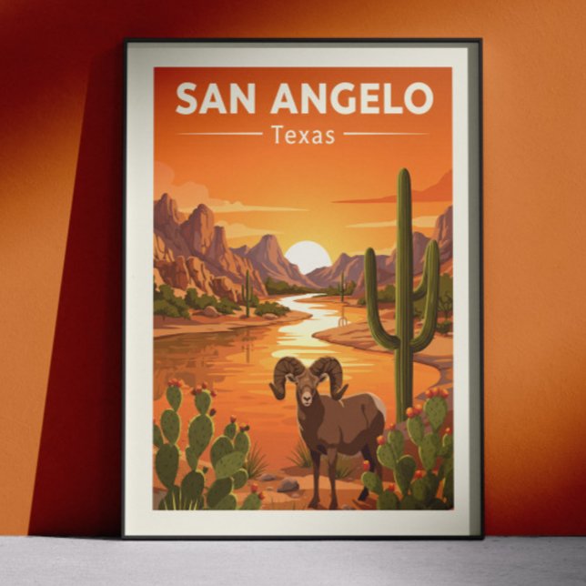 Vintage San Angelo Texas Poster (Creator Uploaded)