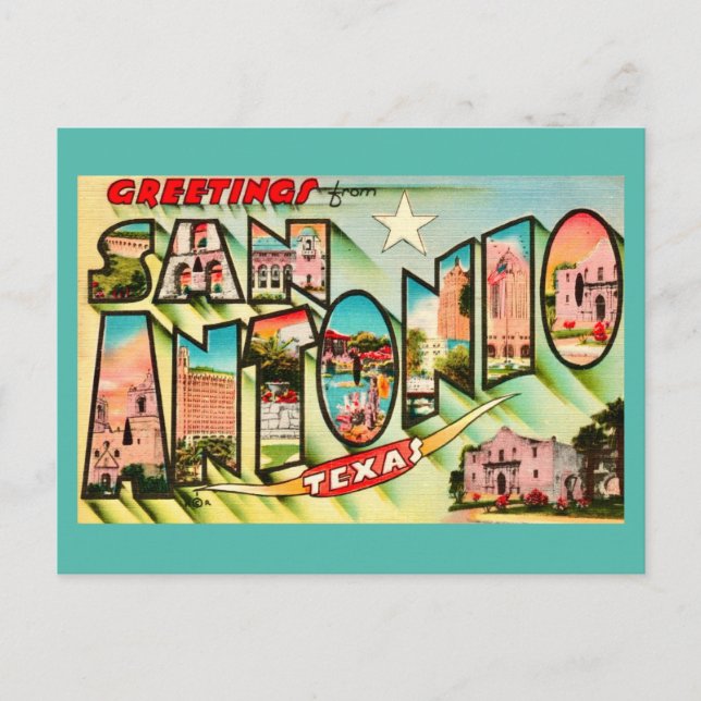 Vintage San Antonio Greetings Postcard  (Front)