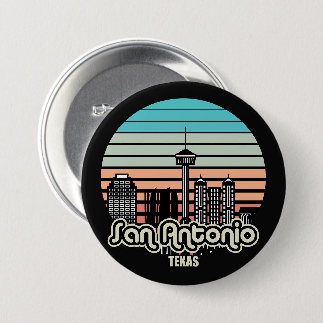 Vintage San Antonio Texas 3 Inch Round Button (Front & Back)
