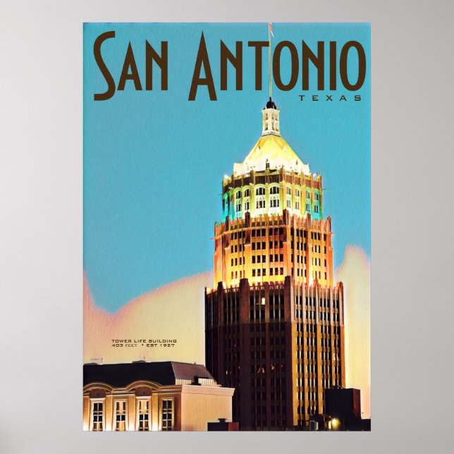 Vintage San Antonio Travel Poster (Front)