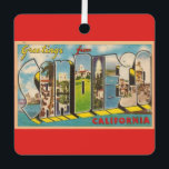 Vintage San Diego CA Ornament<br><div class="desc">An old colourful postcard greeting from San Diego,  California. Purchase as is or change the image on the back to add a personal greeting.</div>