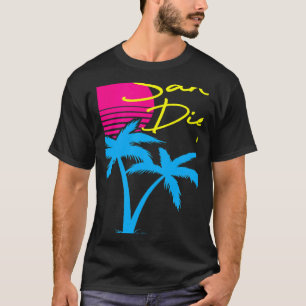 Vintage San Diego Palm Tree California Retro Aesth T-Shirt