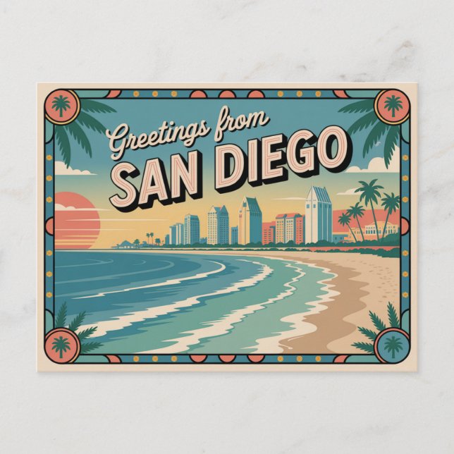 Vintage San Diego Postcard | Greetings from (Front)