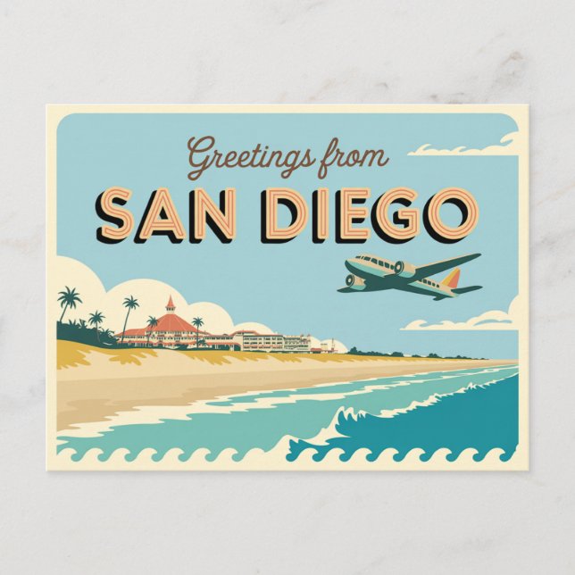 Vintage San Diego Postcard | Greetings from (Front)