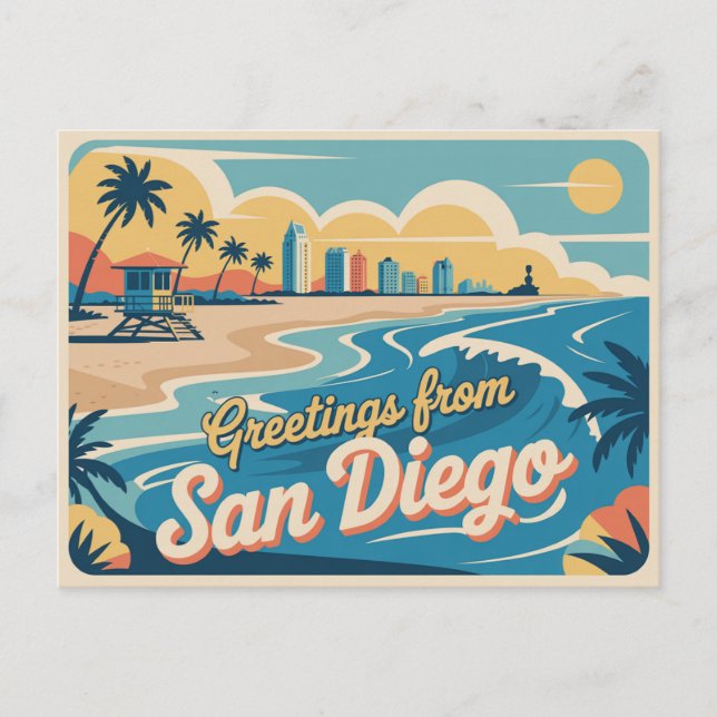 Vintage San Diego Postcard | Greetings from (Front)