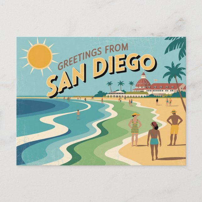 Vintage San Diego Postcard | Greetings from (Front)