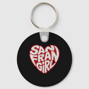 Vintage San Fran Girl Retro San Francisco Girls Keychain