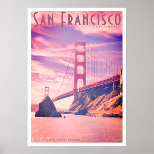 Vintage San Francisco bridge Poster