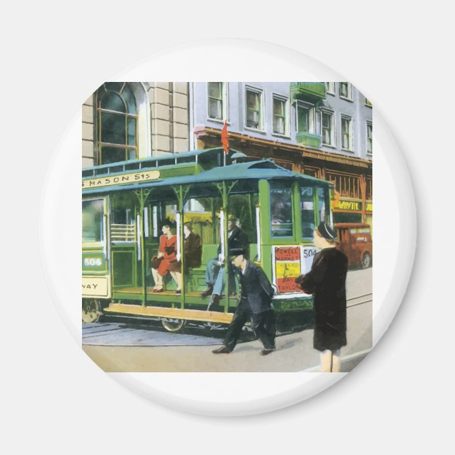 Vintage San Francisco Cable Car Magnet (Front)