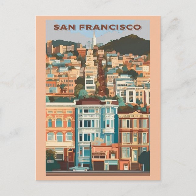 Vintage San Francisco California Painted Ladies Postcard (Front)