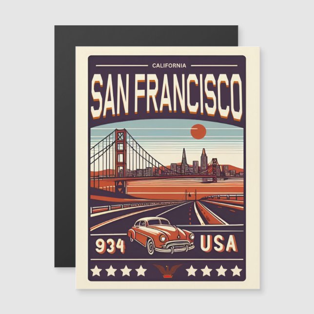 Vintage San Francisco City classic car, California (Front/Back)