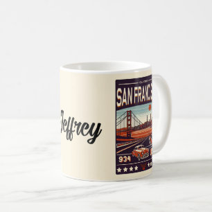 Vintage San Francisco City classic car, California Coffee Mug