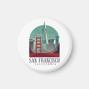 Vintage San Francisco Cityscape Magnet
