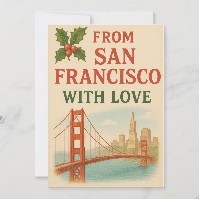 Vintage San Francisco Holiday Card (Front)