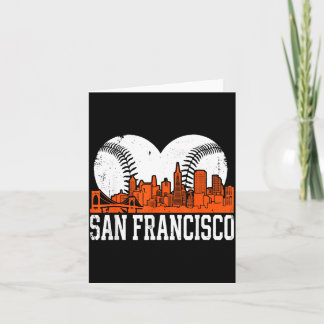 Vintage San Francisco Skyline Baseball Present Men Card
