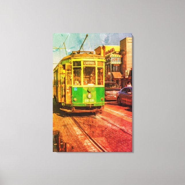 Vintage San Francisco Streetcar Canvas Print (Front)