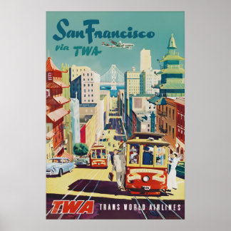 Vintage San Francisco Travel Poster Print