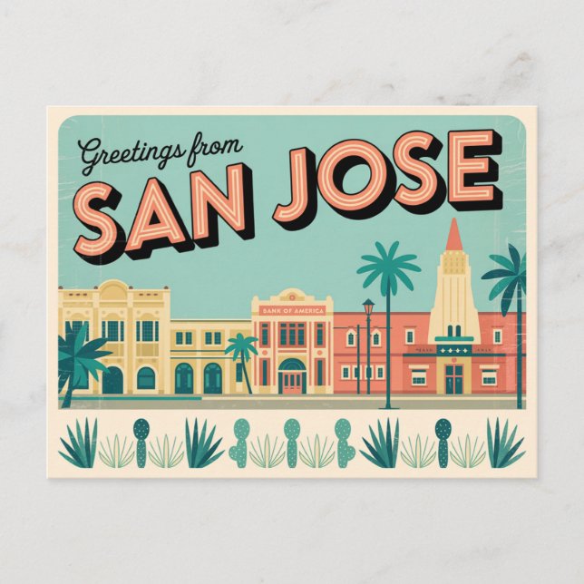 Vintage San Jose Postcard | Greetings from (Front)