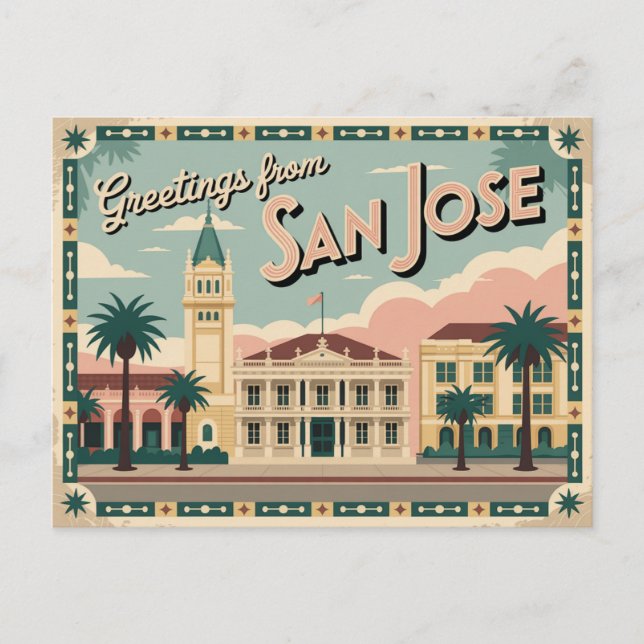 Vintage San Jose Postcard | Greetings from (Front)