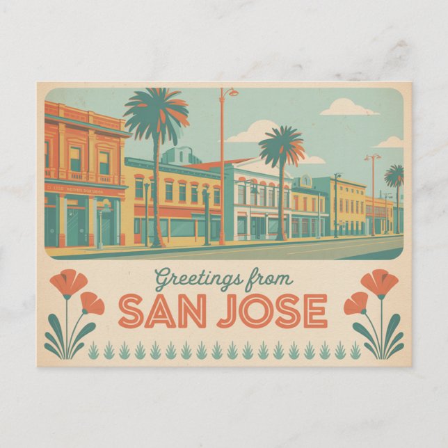 Vintage San Jose Postcard | Greetings from (Front)