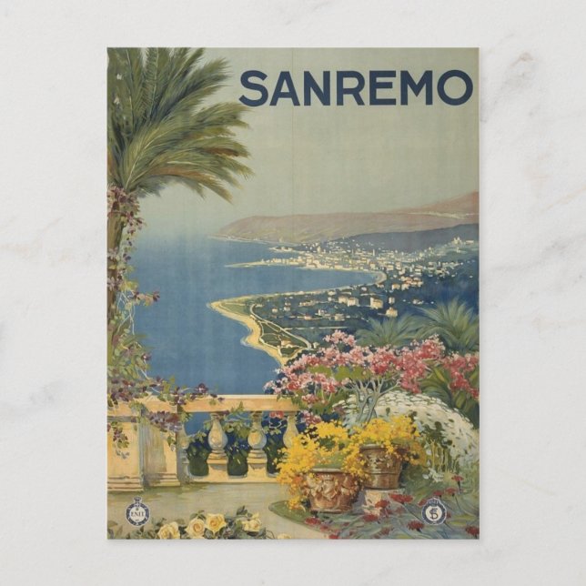 Vintage San Remo Italian Travel Postcard (Front)