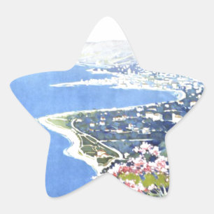 Vintage San Remo Italy Europe Travel Star Sticker