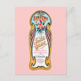 Vintage San Remo Toilet Water Label Postcard