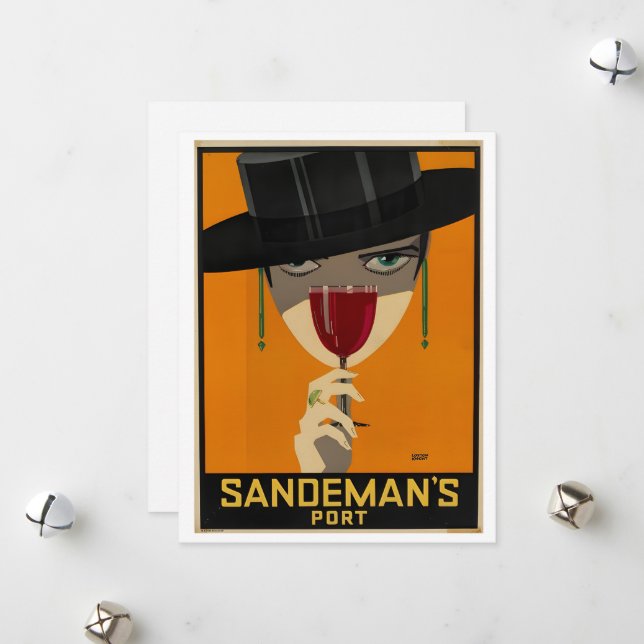 Vintage Sandeman Ad Holiday Card (Front/Back In Situ)