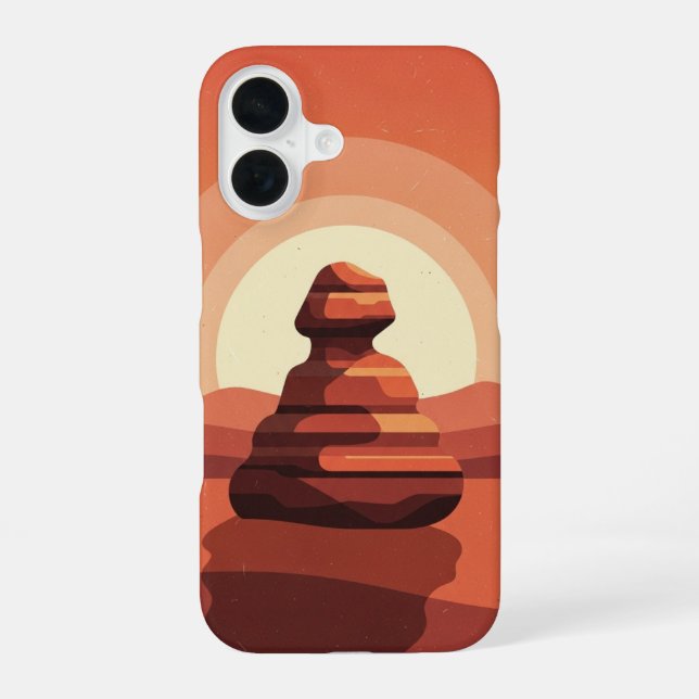 Vintage Sandstone Rock iPhone 16 Case (Back)