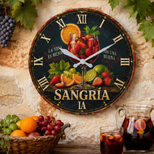 Vintage Sangria Large Clock