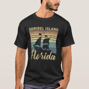 Vintage Sanibel Island Florida Beach Sailing Sailb T-Shirt