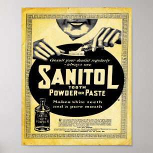 Vintage Sanitol Tooth Powder Or Paster Print