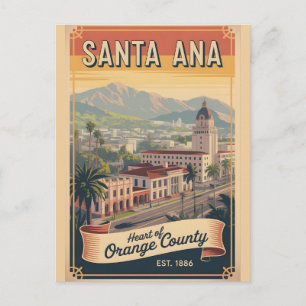 Vintage Santa Ana California Retro Travel Postcard