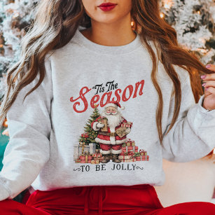 Vintage Santa and Christmas Tree Sweatshirt