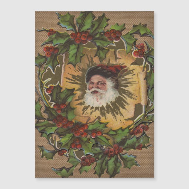 Vintage Santa Antique Holly Christmas (Front)
