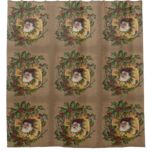 Vintage Santa Antique Holly Christmas