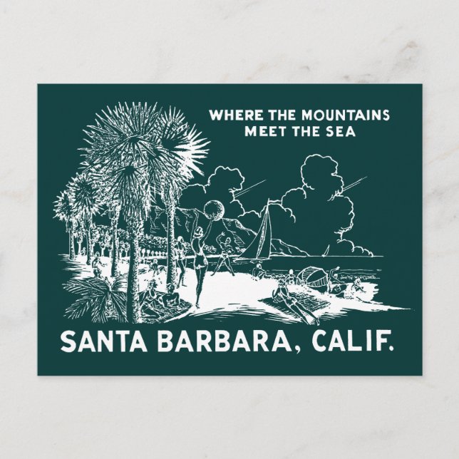 Vintage Santa Barabara California Postcard (Front)